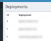 Deployments list view